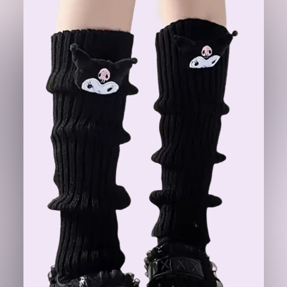 Black Kuromi Leg Warmers - 19 inches
